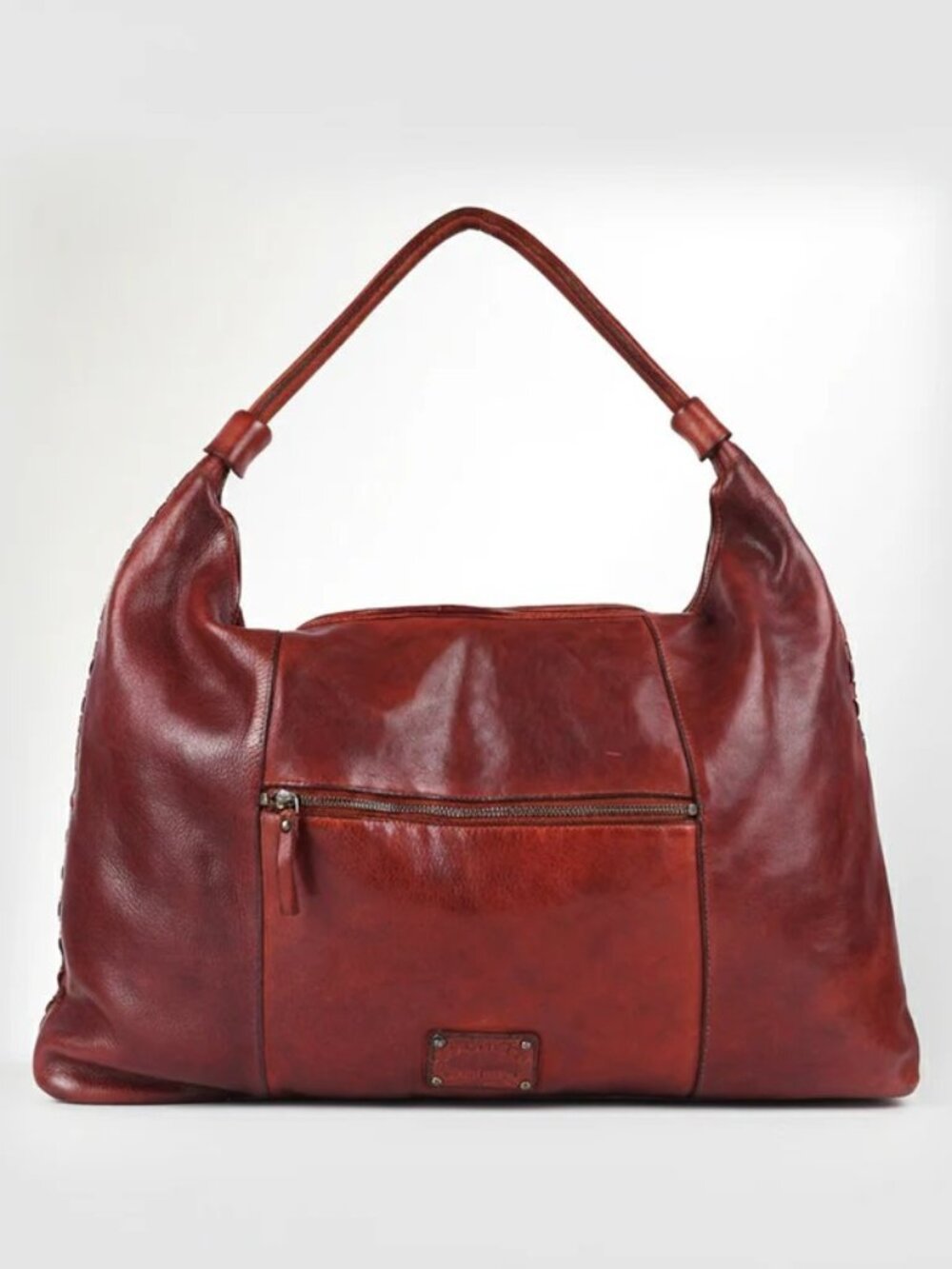 All LeatherRustic Weave Studded Hobo Bag - Picture 3 of 4